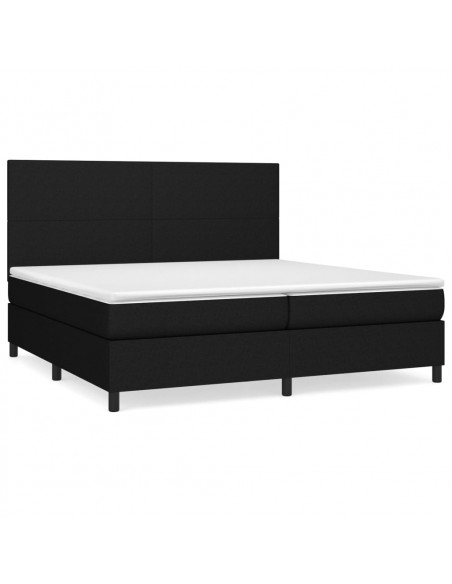 Giroletto a Molle con Materasso Nero 200x200 cm in Tessuto