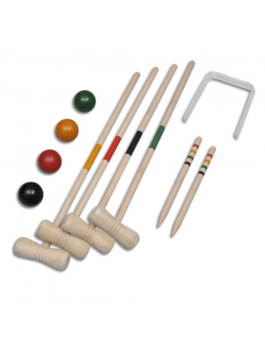 Set Gioco Croquet di legno per 4 giocatori