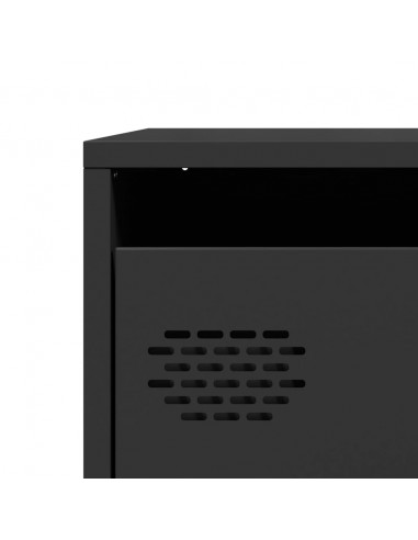Credenza Nera 68x39x73,5 cm in Acciaio Laminato a Freddo