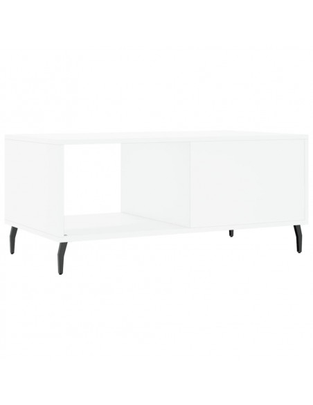 Tavolino da Salotto Bianco 90x50x40 cm in Legno Multistrato