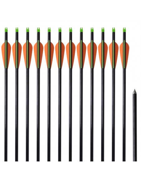 Frecce per Arco Composito Standard 12 pz 30" 0,8 cm Fibra Vetro