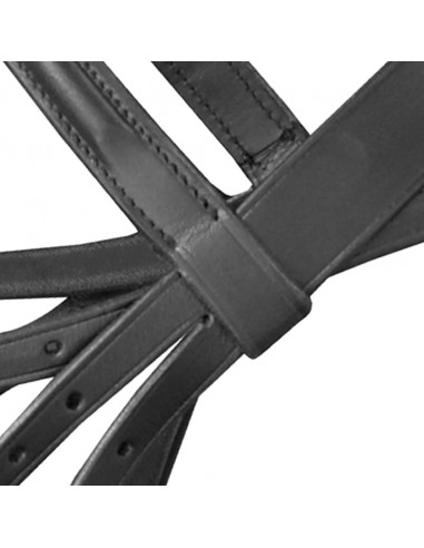 Briglie in pelle con redini e morso nero per pony