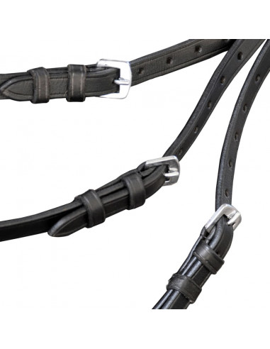 Briglie in pelle con redini e morso nero per cavallino puledro