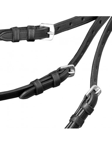 Briglie in Pelle con Redini e Morso Nero per Cavallo Full