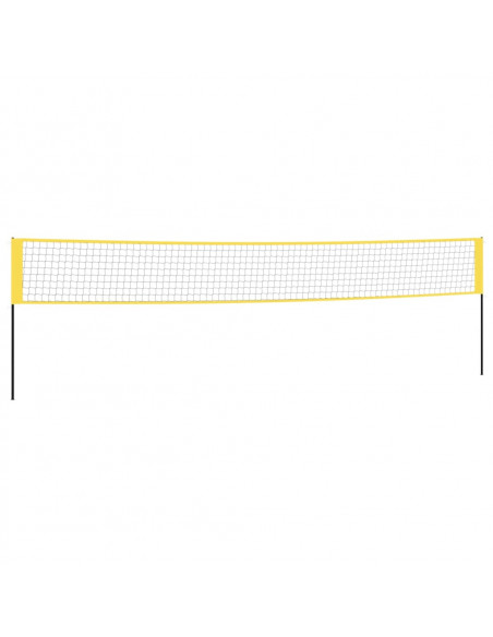 Rete da Badminton Gialla e Nera 600x155 cm Tessuto PE