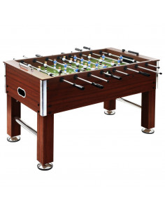 Tavolo Calcio Balilla in Acciaio 140x74,5x87,5 cm Marrone 2