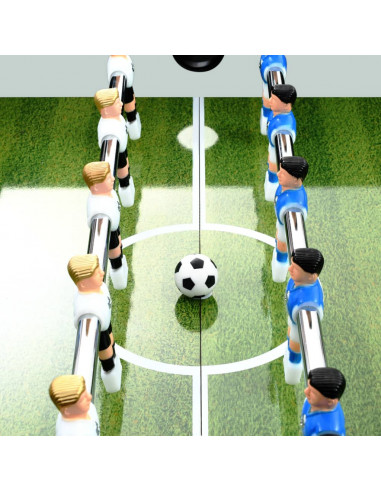 Tavolo Calcio Balilla in Acciaio 60 kg 140x74,5x87,5 cm Bianco