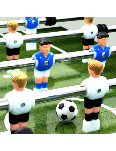 Tavolo Calcio Balilla in Acciaio 60 kg 140x74,5x87,5 cm Bianco