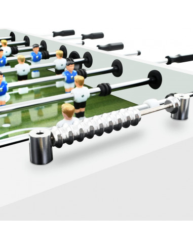 Tavolo Calcio Balilla in Acciaio 60 kg 140x74,5x87,5 cm Bianco