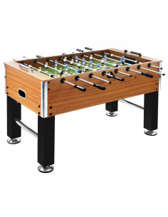 Tavolo Calcio Balilla Acciaio 140x74,5x87,5cm Marroncino e Nero 2