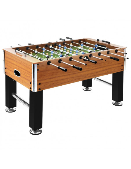 Tavolo Calcio Balilla Acciaio 140x74,5x87,5cm Marroncino e Nero