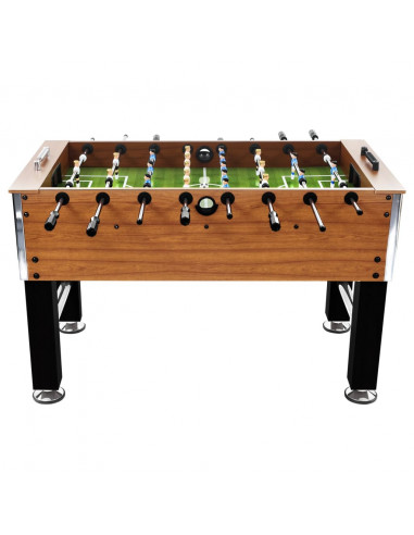 Tavolo Calcio Balilla Acciaio 140x74,5x87,5cm Marroncino e Nero