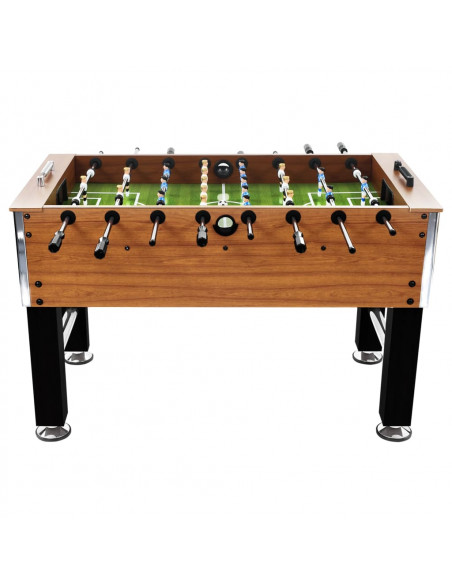 Tavolo Calcio Balilla Acciaio 140x74,5x87,5cm Marroncino e Nero