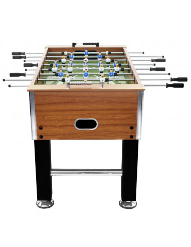 Tavolo Calcio Balilla Acciaio 140x74,5x87,5cm Marroncino e Nero