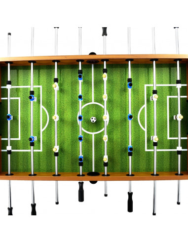 Tavolo Calcio Balilla Acciaio 140x74,5x87,5cm Marroncino e Nero