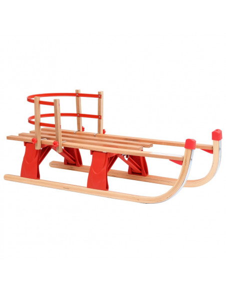 Slittino Pieghevole con Schienale in Legno 119 cm