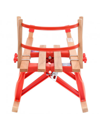 Slittino Pieghevole con Schienale in Legno 119 cm