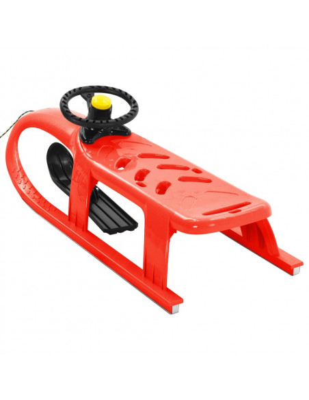 Slittino con Volante Rosso 102,5x40x23 cm in Polipropilene