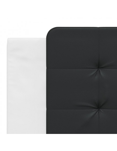 Giroletto con Testiera Bianco e Nero 180x200 cm in Similpelle