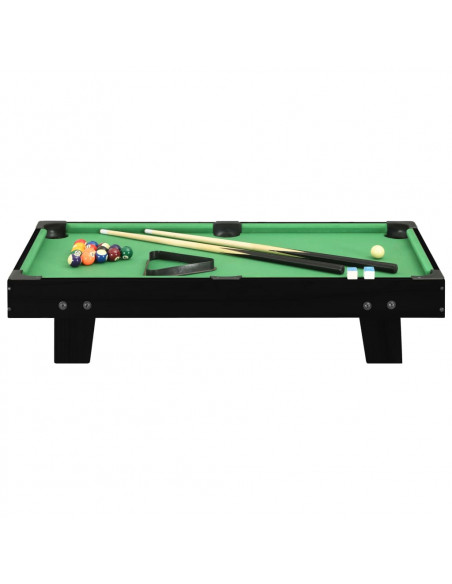 Mini Tavolo da Biliardo 3 Piedi 92x52x19 cm Nero e Verde