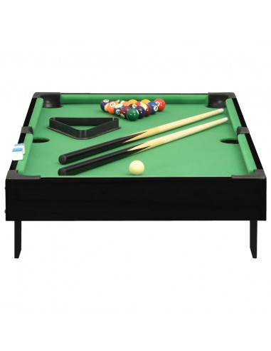 Mini Tavolo da Biliardo 3 Piedi 92x52x19 cm Nero e Verde