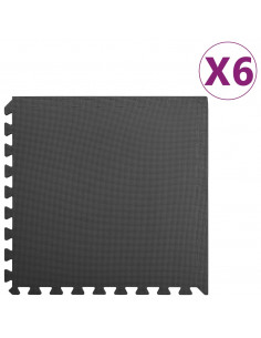 Tappetino a Incastro 6 pz 2,16 m² in Schiuma EVA Nera 2