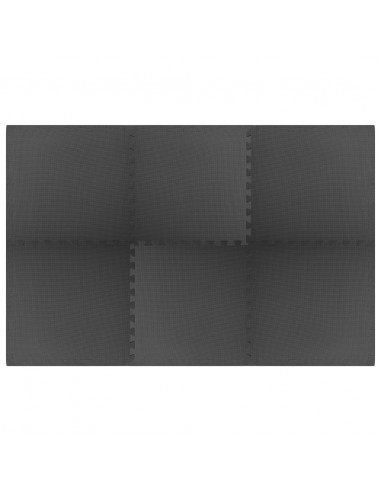 Tappetino a Incastro 6 pz 2,16 m² in Schiuma EVA Nera