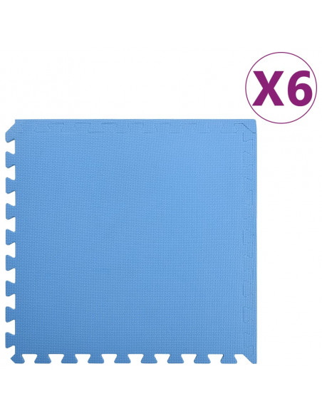 Tappetino a Incastro 6 pz 2,16 m² in Schiuma EVA Blu