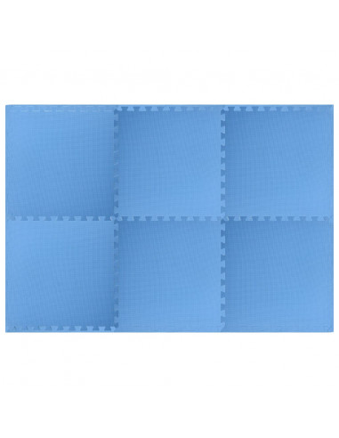 Tappetino a Incastro 6 pz 2,16 m² in Schiuma EVA Blu