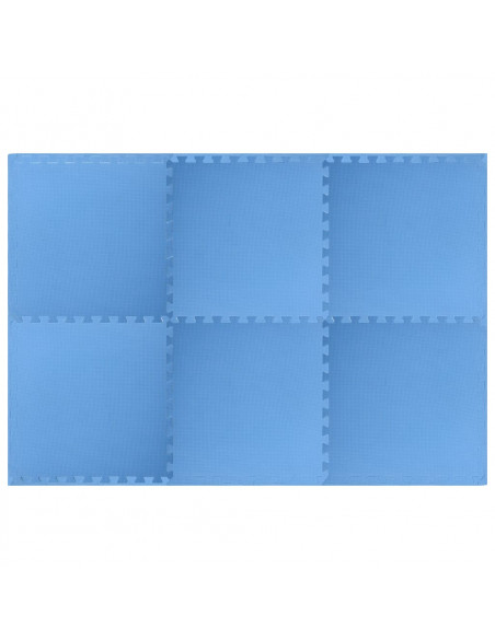 Tappetino a Incastro 6 pz 2,16 m² in Schiuma EVA Blu