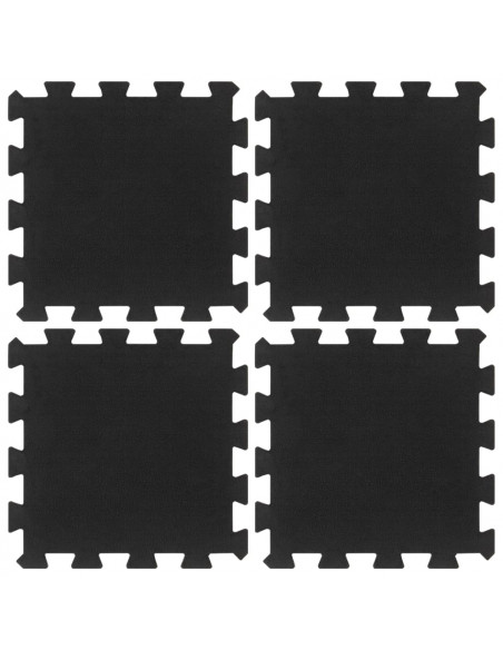Piastrelle per Pavimenti in Gomma 4 pz Nere 16 mm 30x30 cm