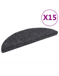 Tappetini Autoadesivi per Scale 15 pz 56x17x3 cm Grigio Scuro 2