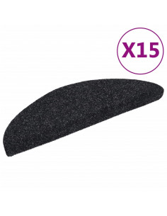 Tappetini Autoadesivi per Scale 15 pz 56x17x3 cm Nero 2