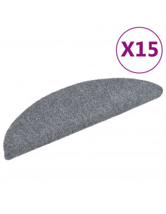 Tappetini Autoadesivi per Scale 15 pz 56x17x3 cm Grigio Chiaro 2