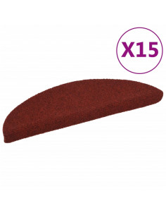 Tappetini Autoadesivi per Scale 15 pz 56x17x3 cm Rosso 2