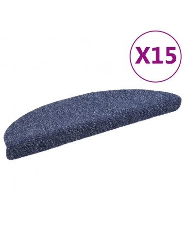 Tappetini Autoadesivi per Scale 15 pz 56x17x3 cm Blu