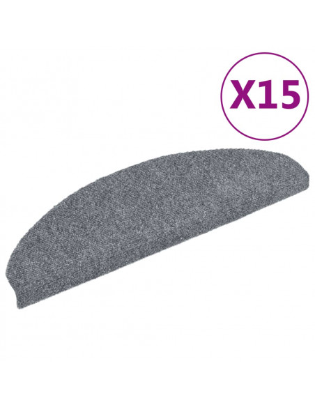 Tappetini Autoadesivi per Scale 15 pz 65x21x4 cm Grigio Chiaro