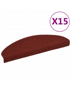 Tappetini Autoadesivi per Scale 15 pz 65x21x4 cm Rosso 2