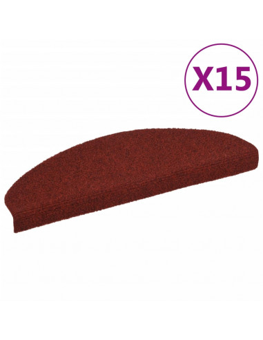 Tappetini Autoadesivi per Scale 15 pz 65x21x4 cm Rosso