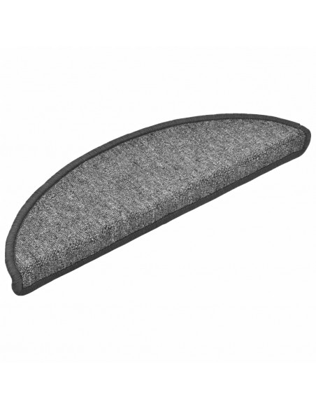 Tappetini per Scale 15 pz Grigio Scuro 56x17x3 cm