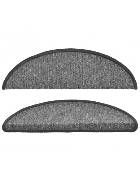Tappetini per Scale 15 pz Grigio Scuro 56x17x3 cm
