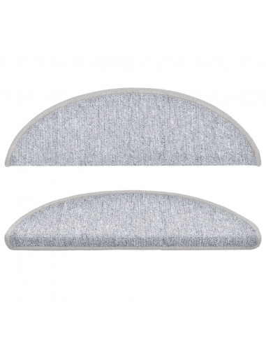 Tappetini per Scale 15 pz Grigio Chiaro 56x17x3 cm