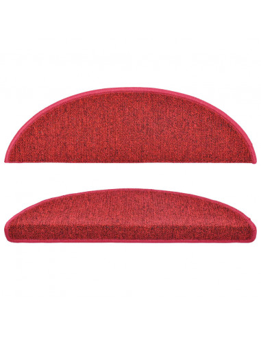 Tappetini per Scale 15 pz Rosso Bordò 56x17x3 cm