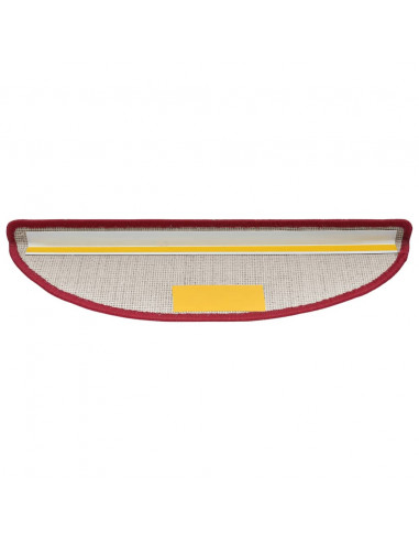 Tappetini per Scale 15 pz Rosso Bordò 56x17x3 cm