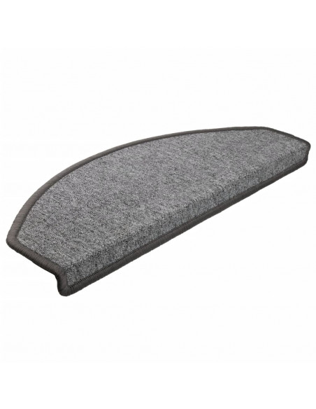 Tappetini per Scale 15 pz Grigio Scuro 65x24x4 cm