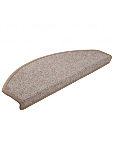 Tappetini per Scale 15 pz Marrone Chiaro 65x24x4 cm