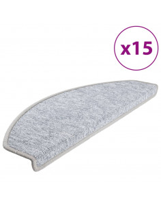 Tappetini per Scale 15 pz Grigio Chiaro 65x24x4 cm 2