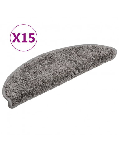 Tappetini per Scale 15 pz Grigio 56x17x3 cm
