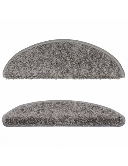 Tappetini per Scale 15 pz Grigio 56x17x3 cm