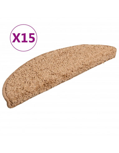 Tappetini per Scale 15 pz Beige 56x17x3 cm